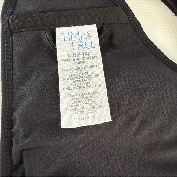Time and Tru Black Halter swim top size large removable bra cups - Picture 5 of 7